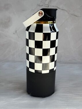 Brumate Rise 35oz - Royal Check - Checkerboard Stainless Bottle - Black & White